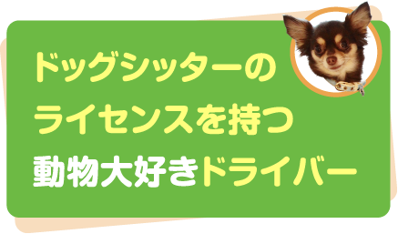 ドッグシッターのライセンスを持つ動物大好きドライバー